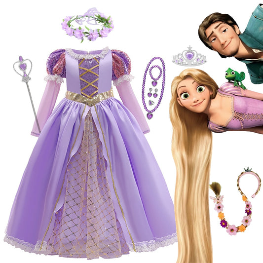 Fantasia Rapunzel Disney - 2 a 10 anos Caru Store