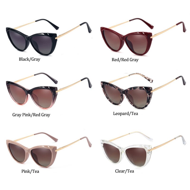 Óculos de sol polarizado magnético 2 em 1, olho de gato, armação anti azul Clipon Caru Store