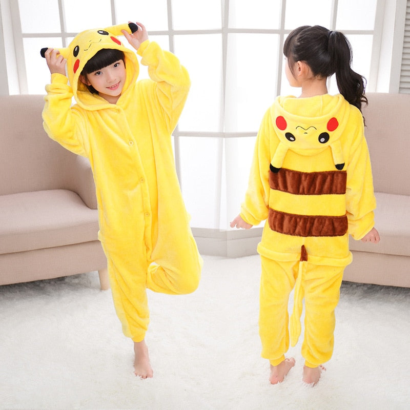 Fantasia Pokemon Pikachu Infantil Roupa criança Pijama Festa Kigurumi