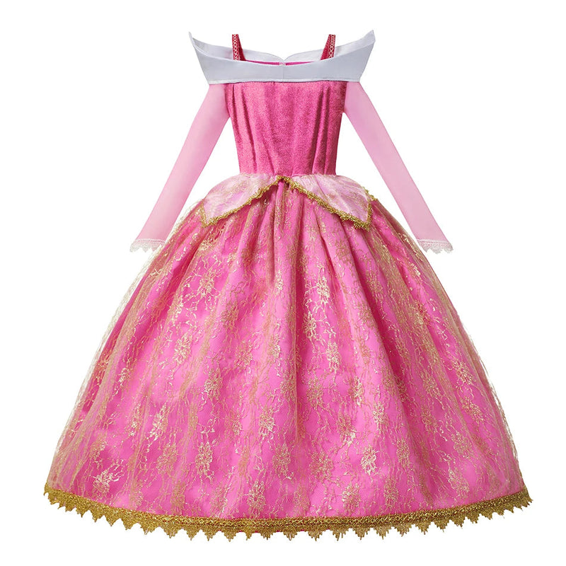 Girls Sleeping Beauty Auroro Princess Halloween Cosplay Dress Off Shoulder Kids Gift Fancy Party Princess Clothing CaruStore