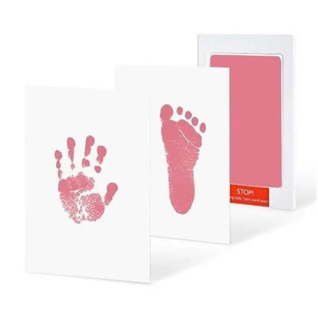 Bebê recém-nascido diy mão e pegada kit almofadas de tinta moldura da foto handprint crianças lembrança acessórios seguro limpo presente do chuveiro do bebê CaruStore