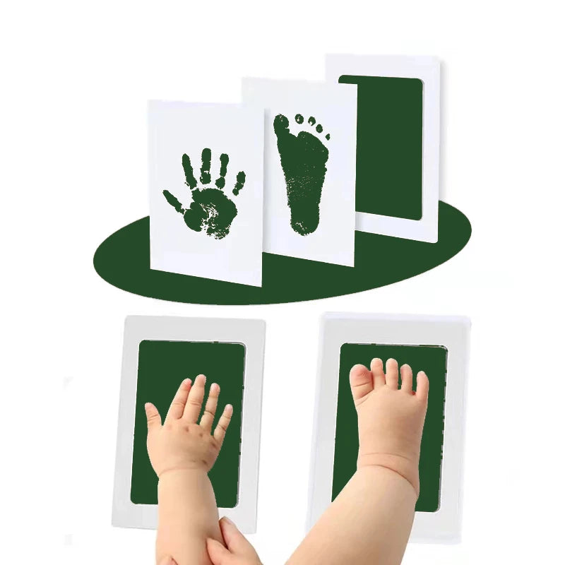 Bebê recém-nascido diy mão e pegada kit almofadas de tinta moldura da foto handprint crianças lembrança acessórios seguro limpo presente do chuveiro do bebê CaruStore