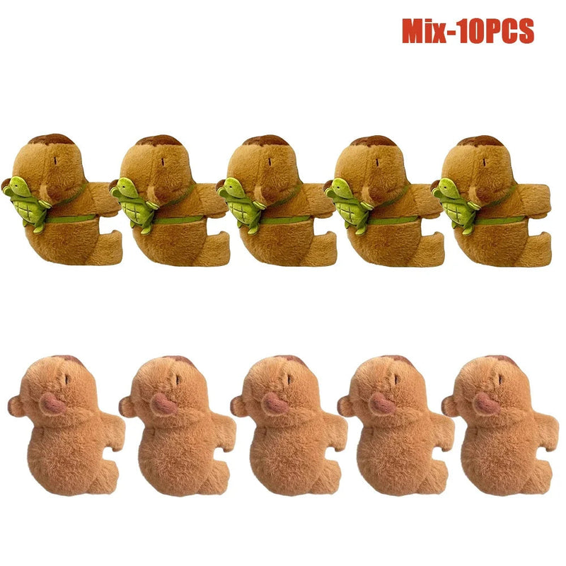 1-10 pçs kapibara boneca de pelúcia deitado nas mãos de kapi bara água golfinho boneca boneca pulso snap anel brinquedos de pelúcia CaruStore