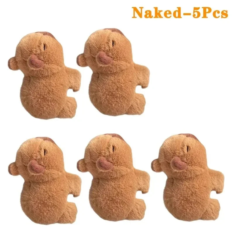 1-10 pçs kapibara boneca de pelúcia deitado nas mãos de kapi bara água golfinho boneca boneca pulso snap anel brinquedos de pelúcia CaruStore