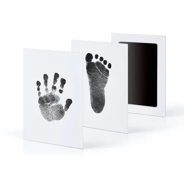 Bebê recém-nascido diy mão e pegada kit almofadas de tinta moldura da foto handprint crianças lembrança acessórios seguro limpo presente do chuveiro do bebê CaruStore