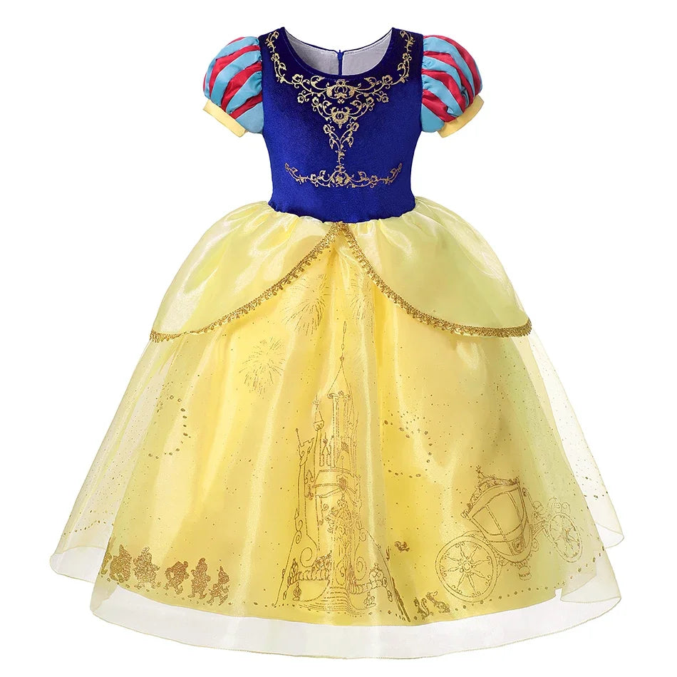 Snow White Princess Dress Girls Party Dresses Kids Dress up Children Girls Birthday Cosplay Costume Kids Prom Party Gown CaruStore