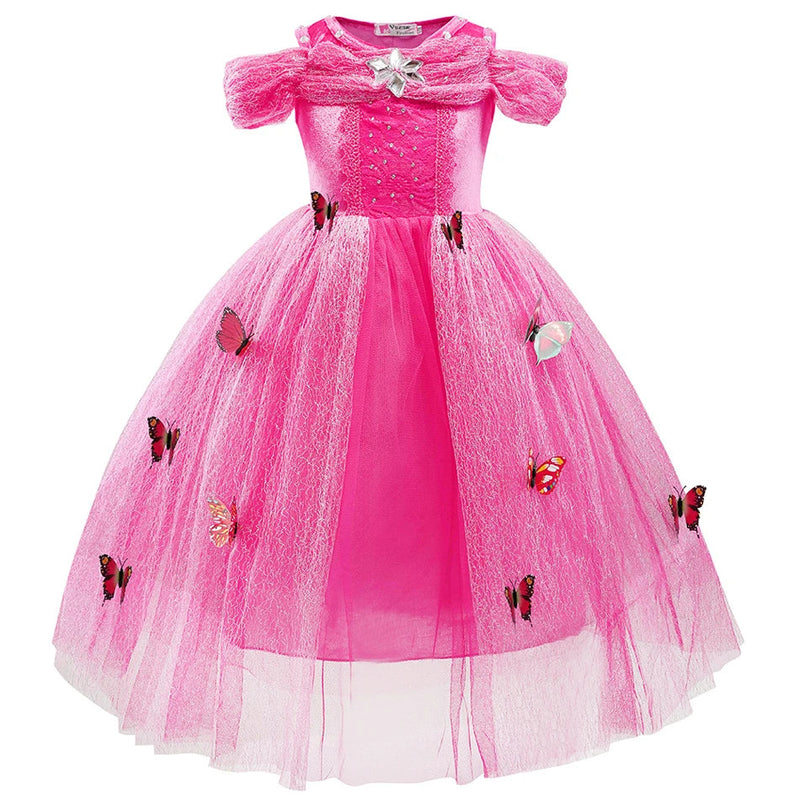 Girls Sleeping Beauty Auroro Princess Halloween Cosplay Dress Off Shoulder Kids Gift Fancy Party Princess Clothing CaruStore