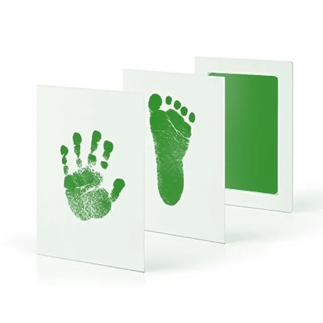 Bebê recém-nascido diy mão e pegada kit almofadas de tinta moldura da foto handprint crianças lembrança acessórios seguro limpo presente do chuveiro do bebê CaruStore