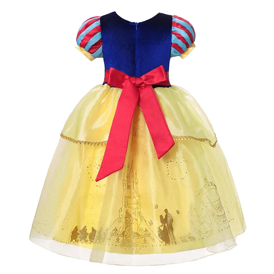 Snow White Princess Dress Girls Party Dresses Kids Dress up Children Girls Birthday Cosplay Costume Kids Prom Party Gown CaruStore