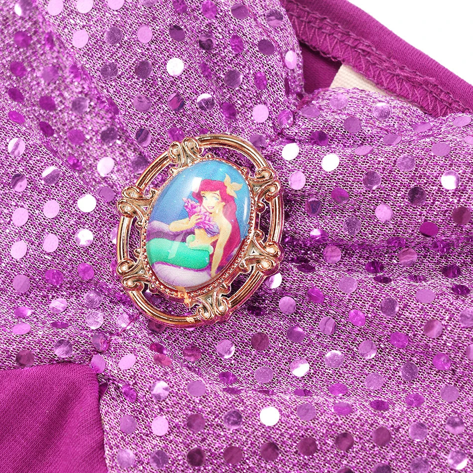 Disney Fancy Princess Dress Ariel Little Mermaid Clothing Girls Party Vestidos Carnival Children Cosplay Costume CaruStore