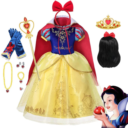 Snow White Princess Dress Girls Party Dresses Kids Dress up Children Girls Birthday Cosplay Costume Kids Prom Party Gown CaruStore