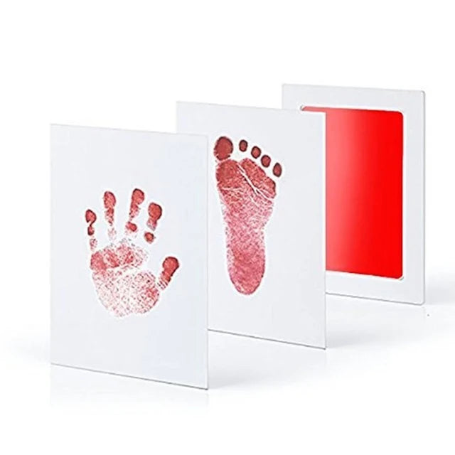 Bebê recém-nascido diy mão e pegada kit almofadas de tinta moldura da foto handprint crianças lembrança acessórios seguro limpo presente do chuveiro do bebê CaruStore