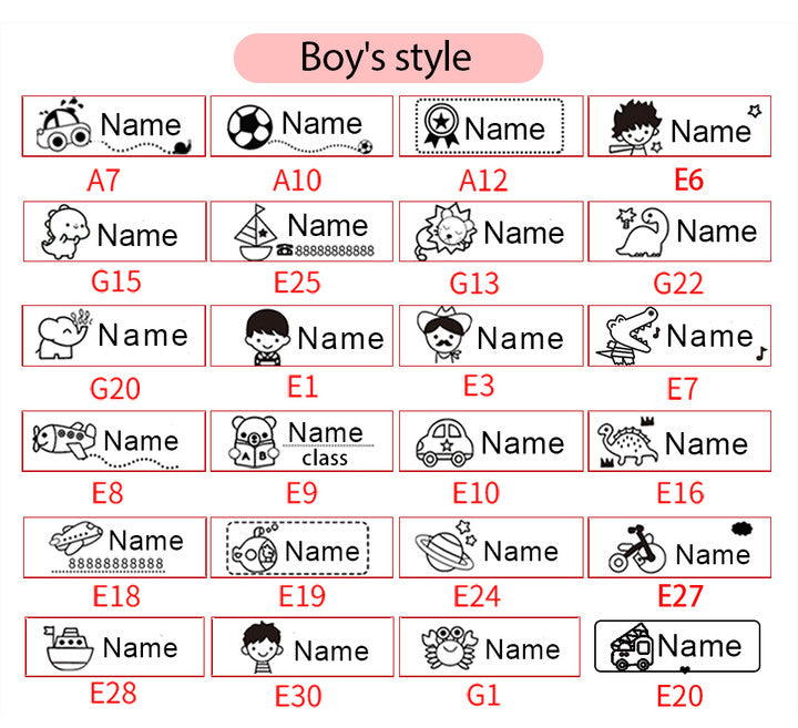 Carimbo de nome, Impermeável para roupas Caru Store