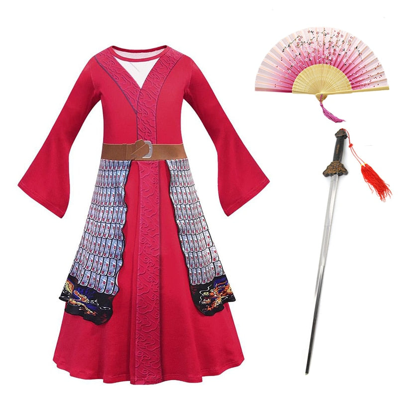 Mulan cosplay vestido para meninas Caru Store