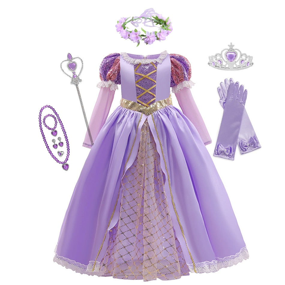 Fantasia Rapunzel Disney - 2 a 10 anos Caru Store