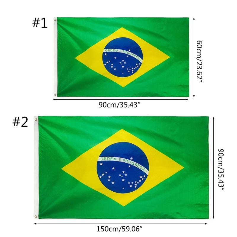 Bandeira do Brasil Copa - 2 tamanhos 60x90 ou 90x150 Caru Store