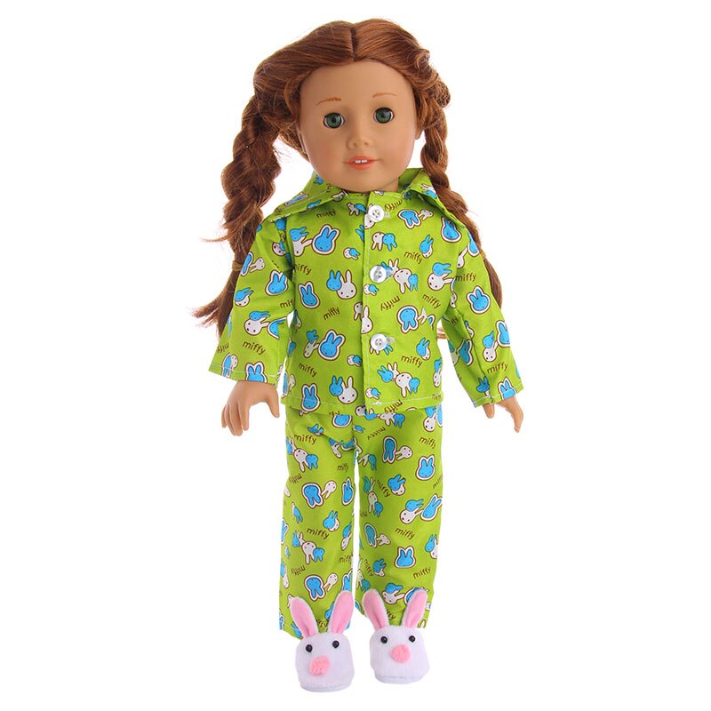Pijama de boneca com estampa fofa - para bonecas tipo American Girl Caru Store