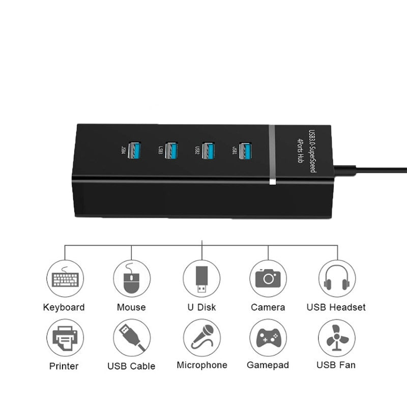 Docking Station Adaptador 4-Ports Hab Splitter 3.0 Caru Store