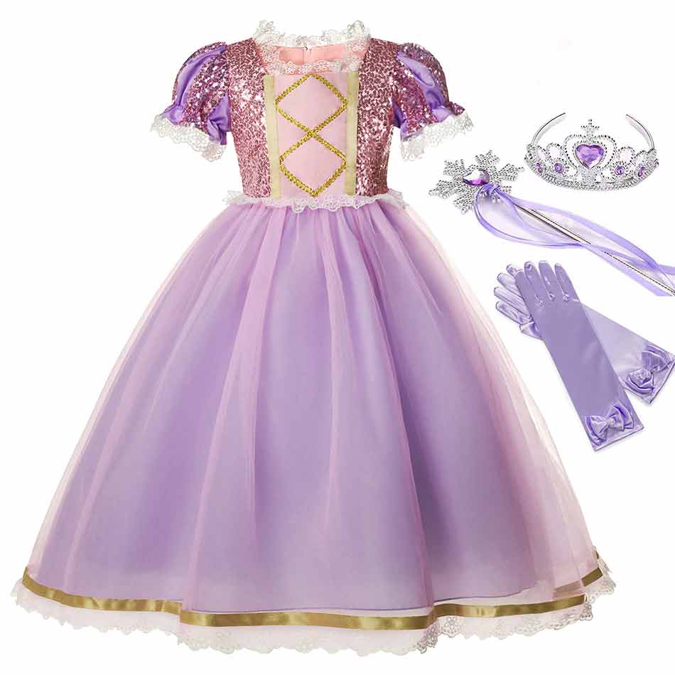 Fantasia Vestido da Rapunzel - 2 a 10 anos Caru Store