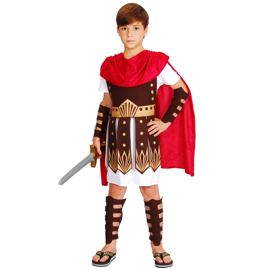Fantasia infantil do guerreiro grego romano gladiador Caru Store