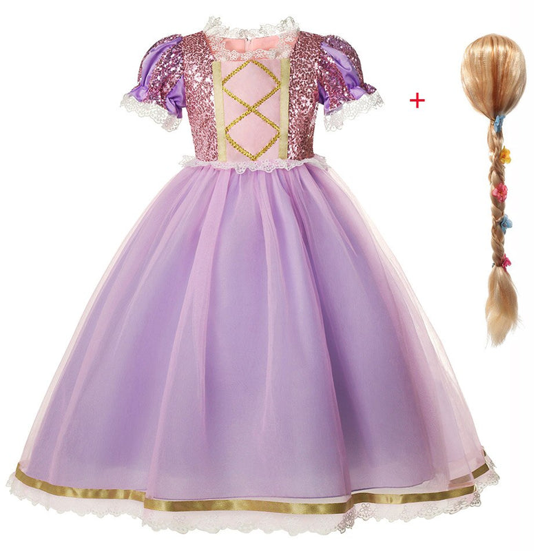 Fantasia Vestido da Rapunzel - 2 a 10 anos Caru Store