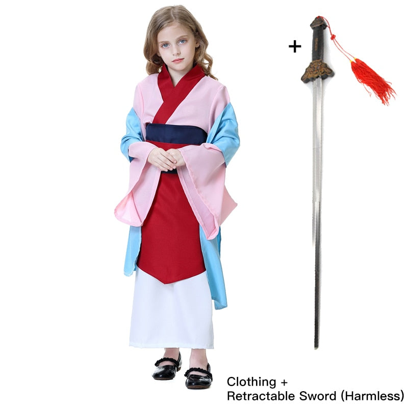 Mulan cosplay vestido para meninas Caru Store