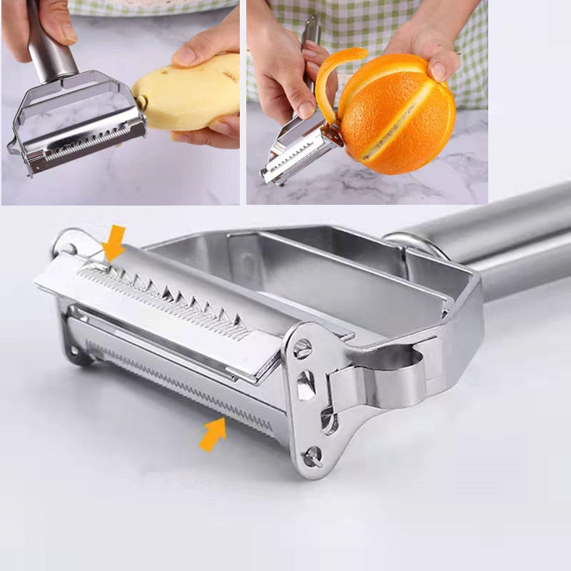 Descascador multi-função para frutas e legumes - Stainless Caru Store
