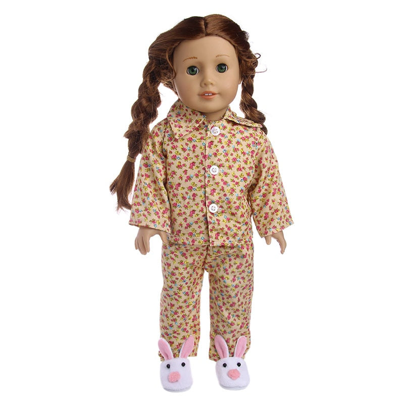 Pijama de boneca com estampa fofa - para bonecas tipo American Girl Caru Store