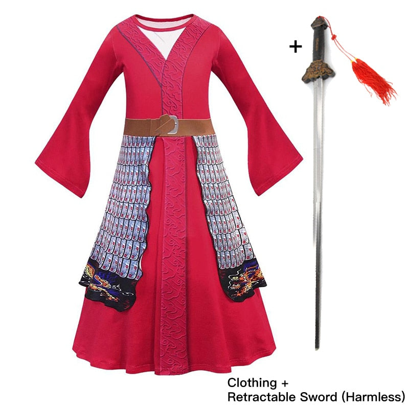 Mulan cosplay vestido para meninas Caru Store