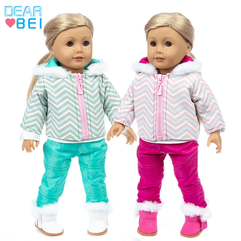 Roupas de inverno para boneca de 43cm tipo American Girl Caru Store