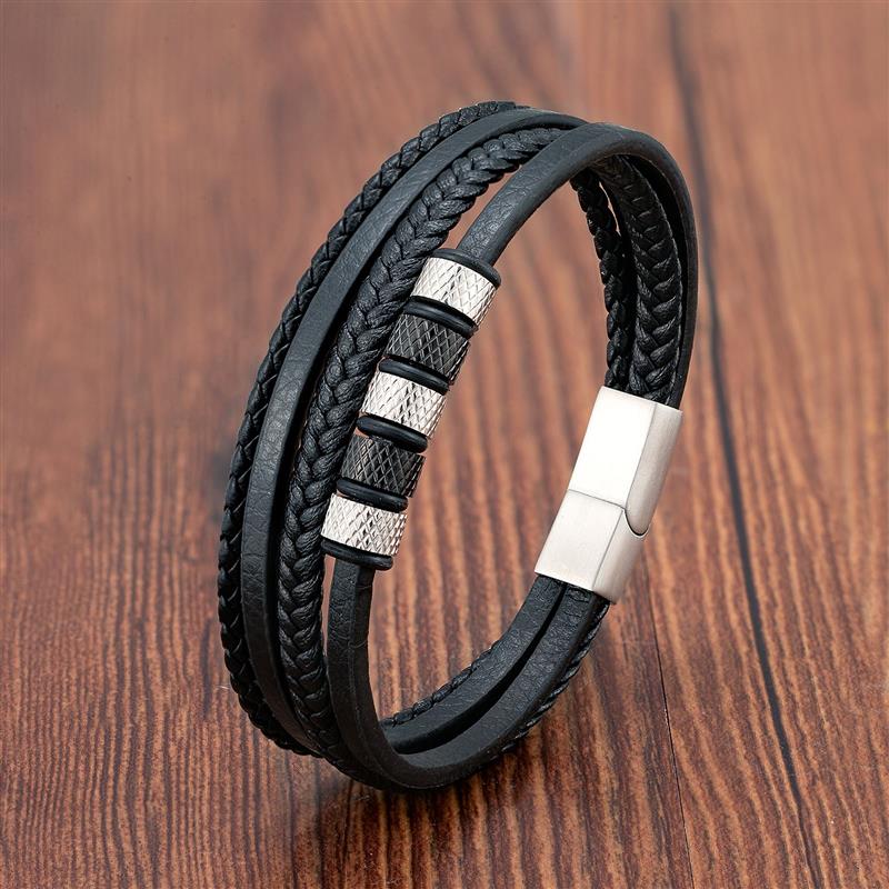 Pulseira Masculina de couro trançado Caru Store