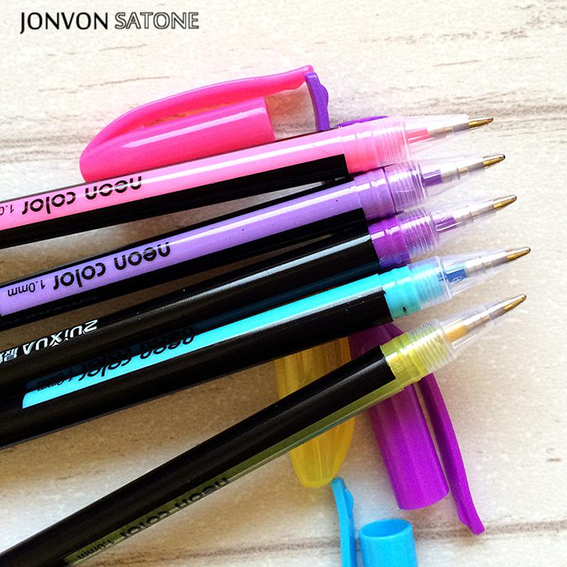 Caneta Escolar em gel 48 cores - Jonvon Satone - Ponta: 1.0mm Caru Store