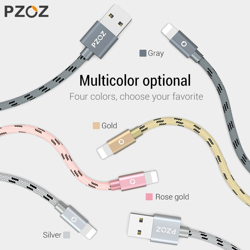 PZOZ Cabo usb para iphone cabo 14 13 12 11 pro max xs xr x se 2 8 7 6 plus 6s 5S ipad ar mini 4 cabos de carregamento rápido para iphone carregador Caru Store