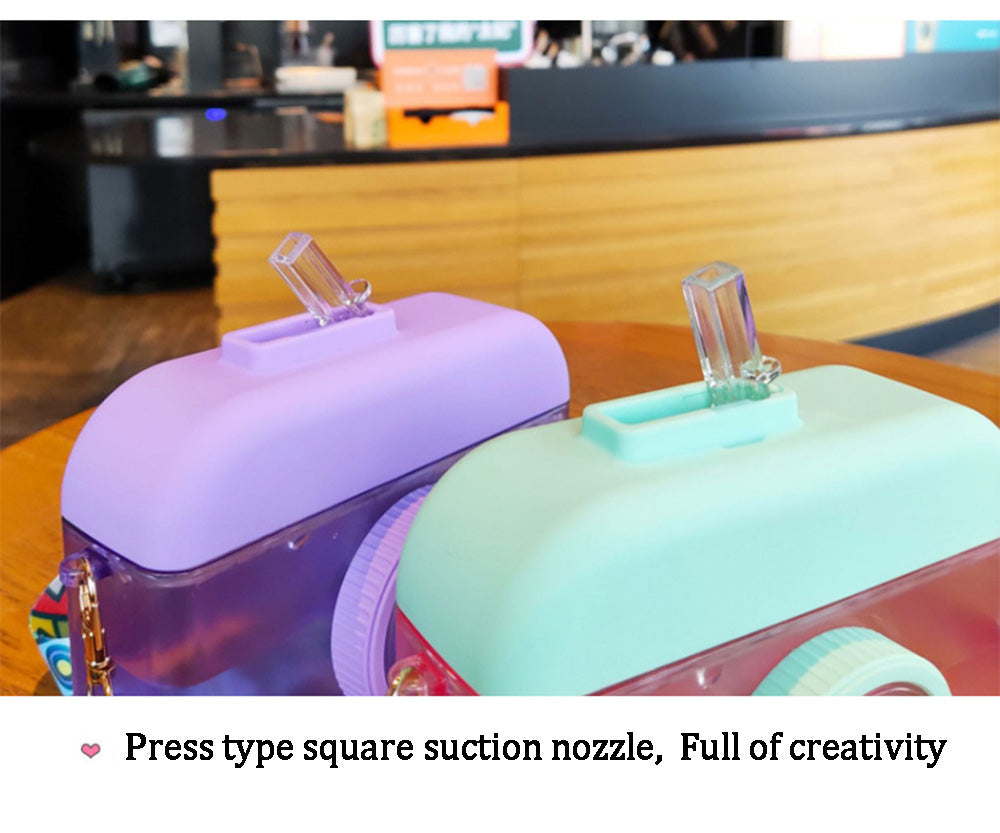 Garrafa de Àgua transparente - 400ml Câmera - BPA Free Caru Store