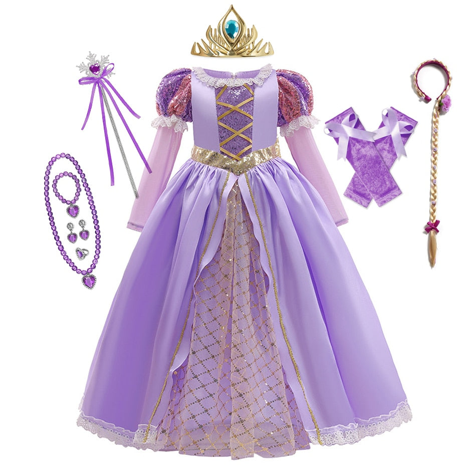 Fantasia Rapunzel Disney - 2 a 10 anos Caru Store