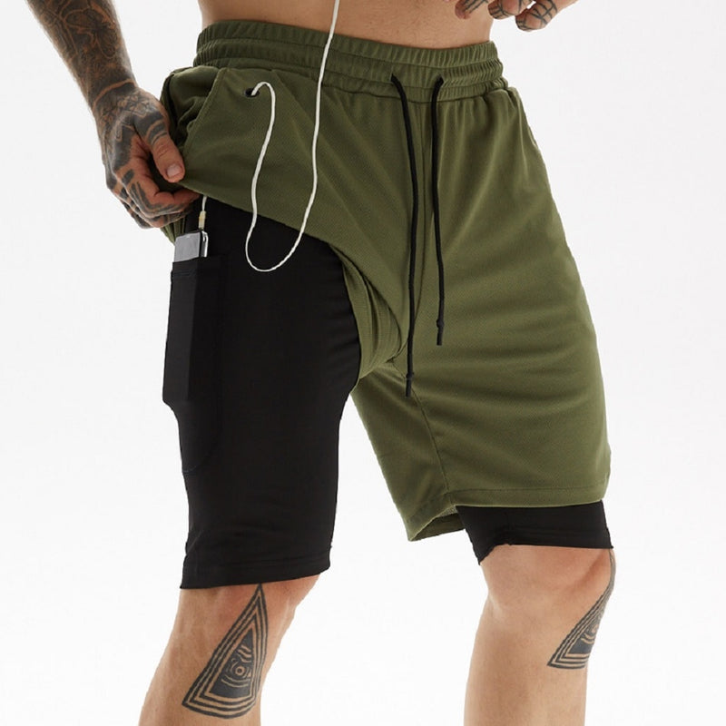 Shorts Masculino 2 em 1 para treino Caru Store