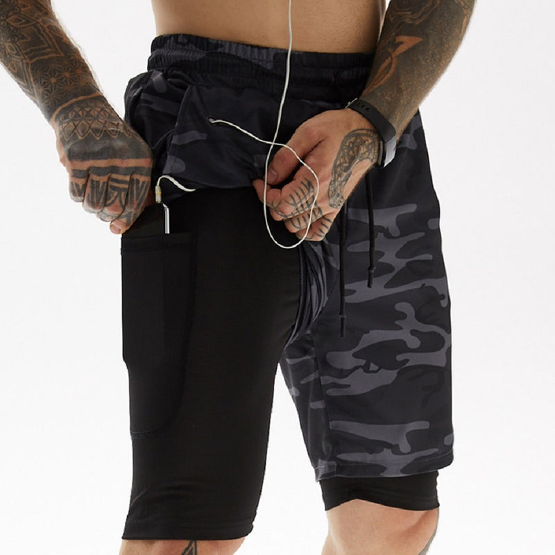 Shorts Masculino 2 em 1 para treino Caru Store