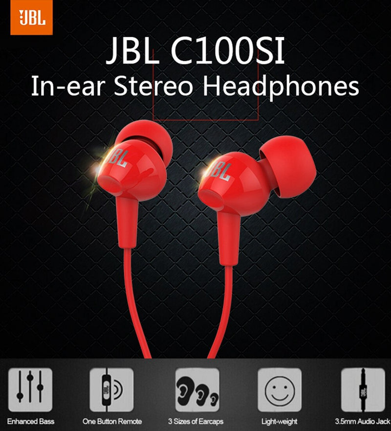 Fone de Ouvido Stereo JBL C100SI - com microfone Caru Store