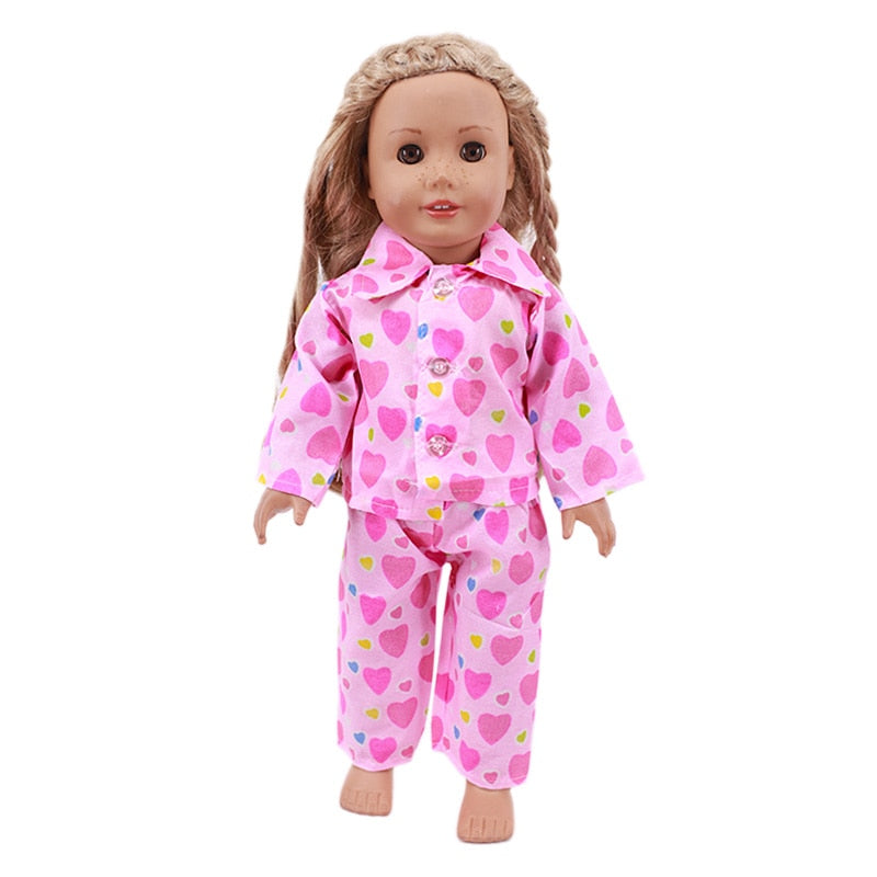 Pijama de boneca com estampa fofa - para bonecas tipo American Girl Caru Store