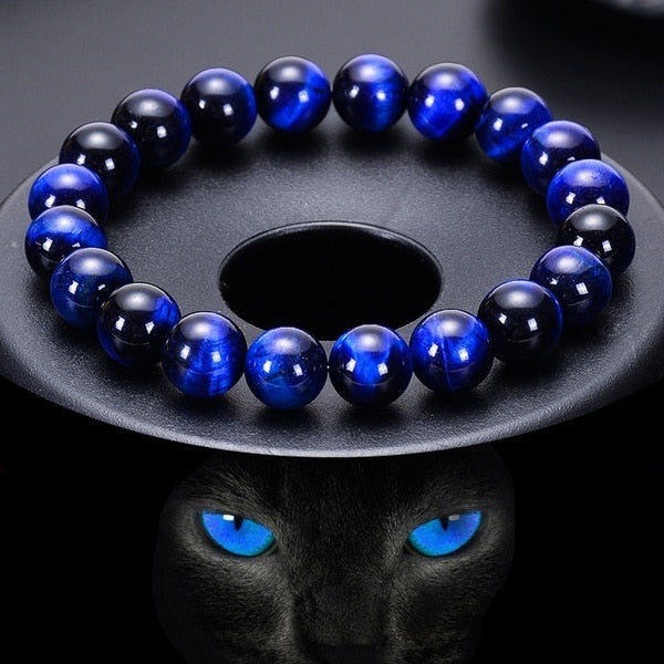 Pulseira Unisex com pedras olhos de tigre, cristal natural Caru Store