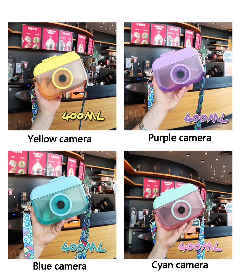 Garrafa de Àgua transparente - 400ml Câmera - BPA Free Caru Store