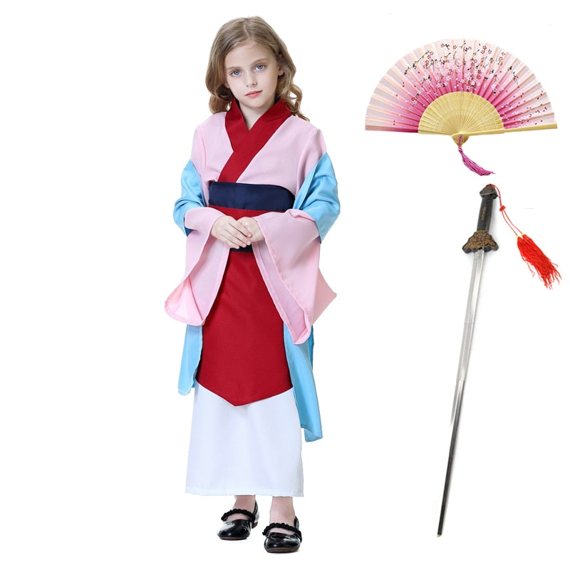 Mulan cosplay vestido para meninas Caru Store