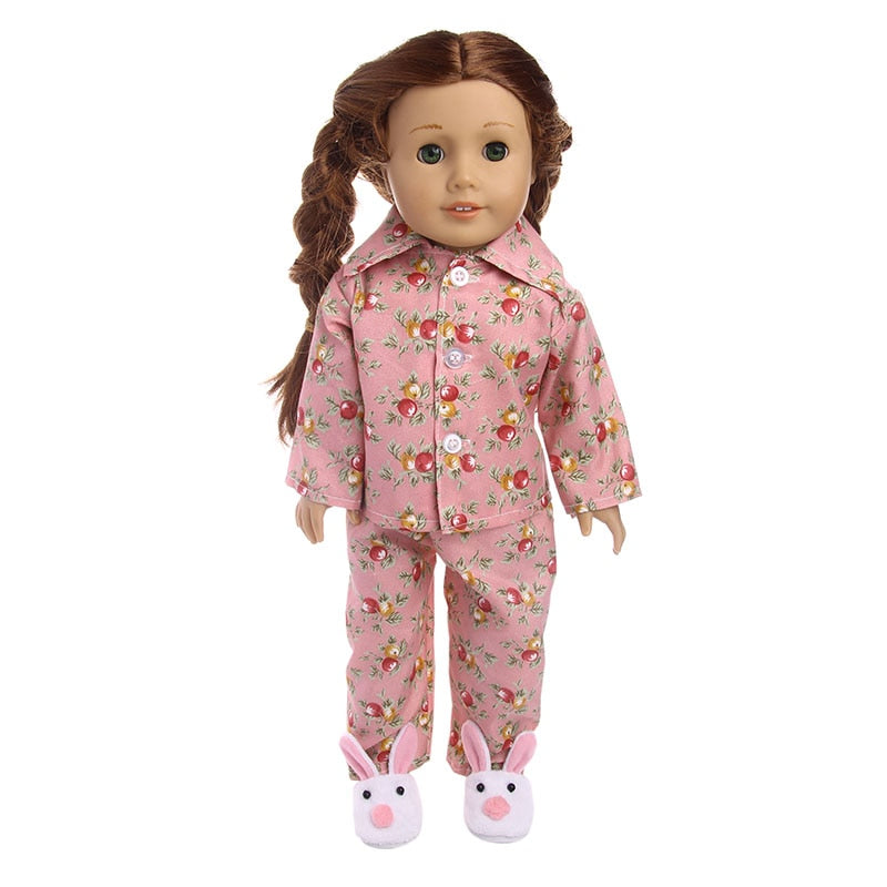 Pijama de boneca com estampa fofa - para bonecas tipo American Girl Caru Store
