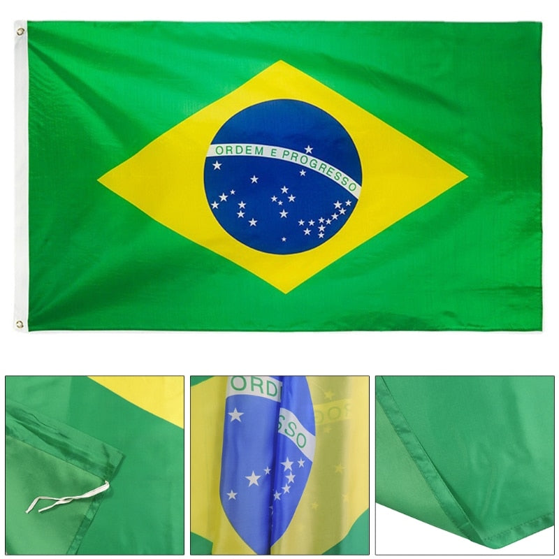 Bandeira do Brasil Copa - 2 tamanhos 60x90 ou 90x150 Caru Store