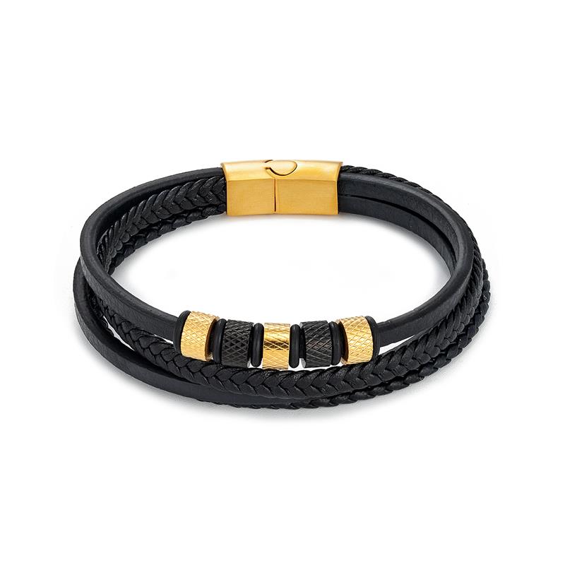 Pulseira Masculina de couro trançado Caru Store