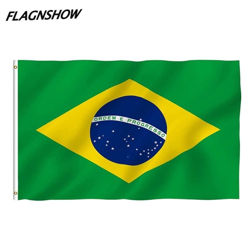 Bandeira do Brasil Copa - 2 tamanhos 60x90 ou 90x150 Caru Store