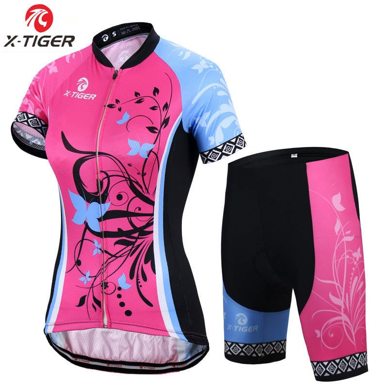 X-Tiger conjunto de camisa de ciclismo feminino verão anti-uv Caru Store