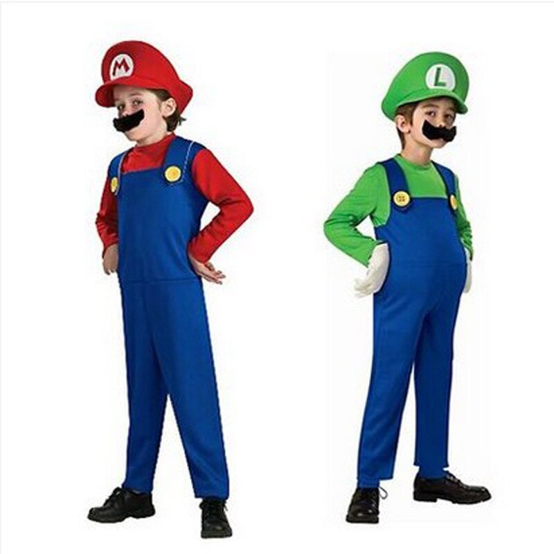 Fantasia Super Mario Bros. Cosplay Adulto e Infantil Caru Store
