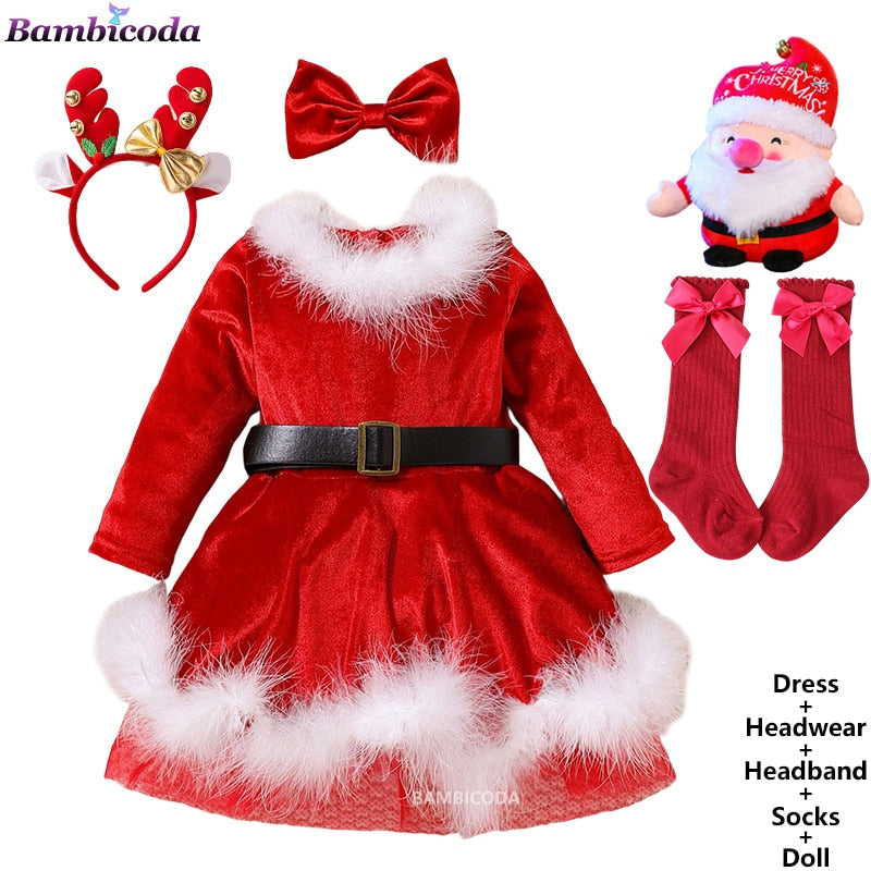 Fantasia Roupa de Natal Infantil Caru Store