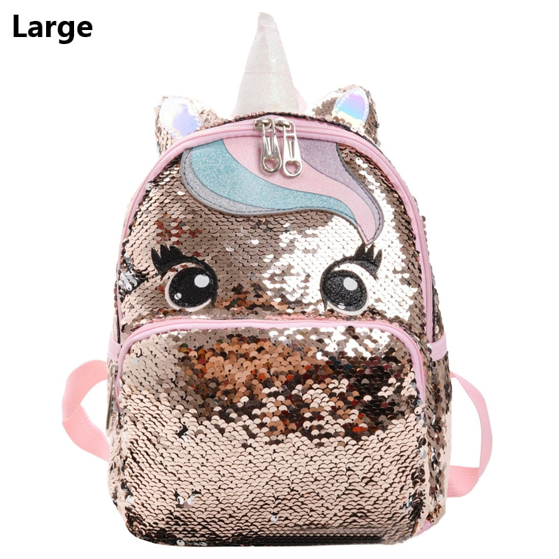 Mochila grande com lantejoulas Unicórnio - Kawaii Caru Store